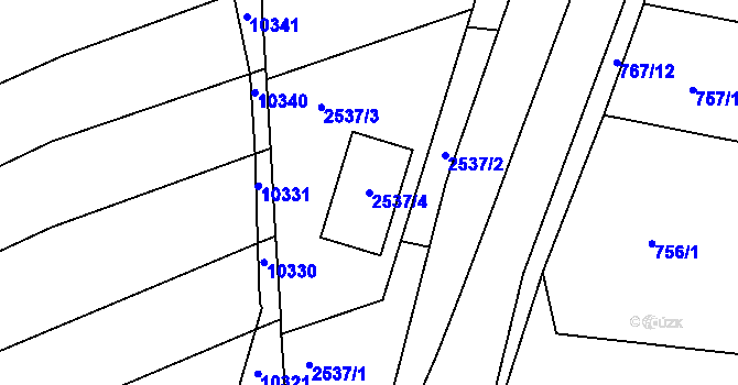 Parcela st. 2537/4 v KÚ Šitbořice, Katastrální mapa