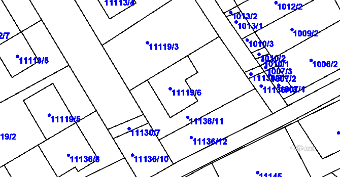 Parcela st. 11119/6 v KÚ Šitbořice, Katastrální mapa