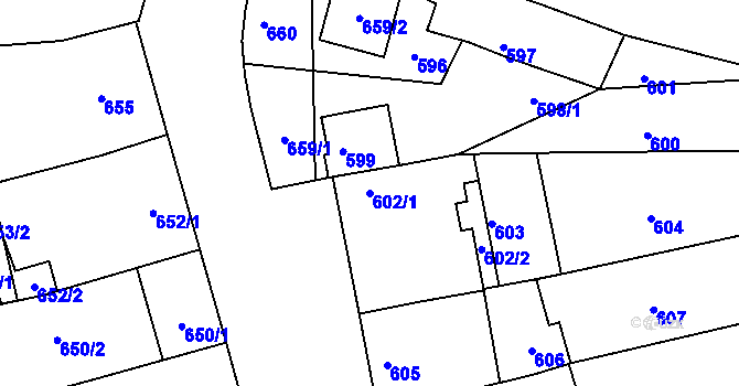 Parcela st. 602/1 v KÚ Šitbořice, Katastrální mapa