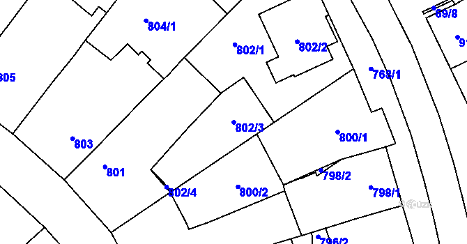 Parcela st. 802/3 v KÚ Šitbořice, Katastrální mapa