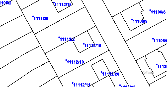Parcela st. 11112/16 v KÚ Šitbořice, Katastrální mapa