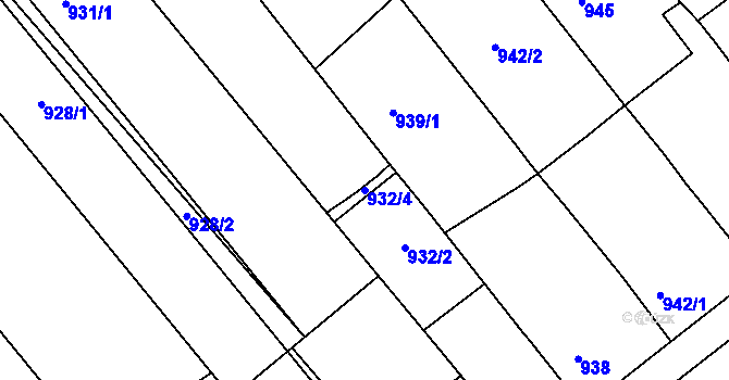 Parcela st. 932/4 v KÚ Šitbořice, Katastrální mapa