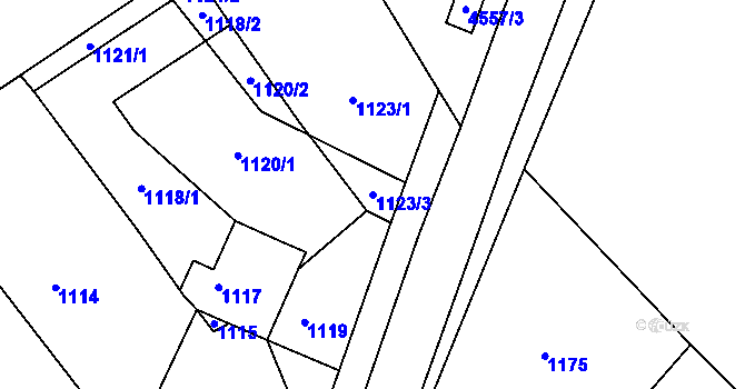 Parcela st. 1123/3 v KÚ Šitbořice, Katastrální mapa