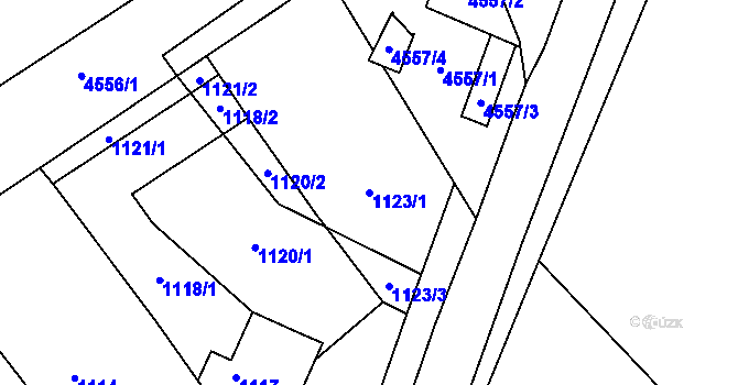 Parcela st. 1123/1 v KÚ Šitbořice, Katastrální mapa