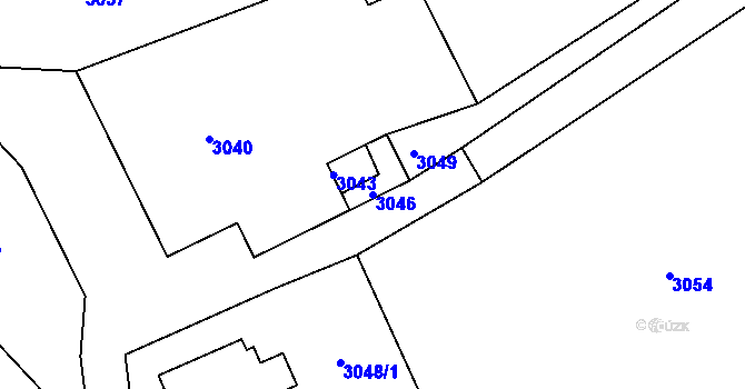 Parcela st. 3046 v KÚ Škodějov, Katastrální mapa