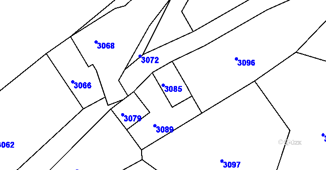 Parcela st. 3085 v KÚ Škodějov, Katastrální mapa
