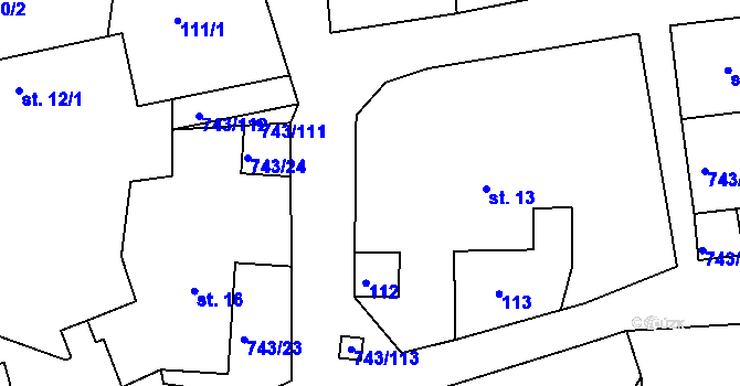 Parcela st. 14 v KÚ Škrdlovice, Katastrální mapa