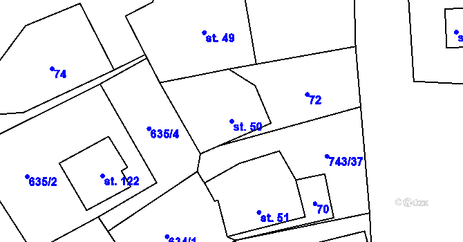 Parcela st. 50 v KÚ Škrdlovice, Katastrální mapa