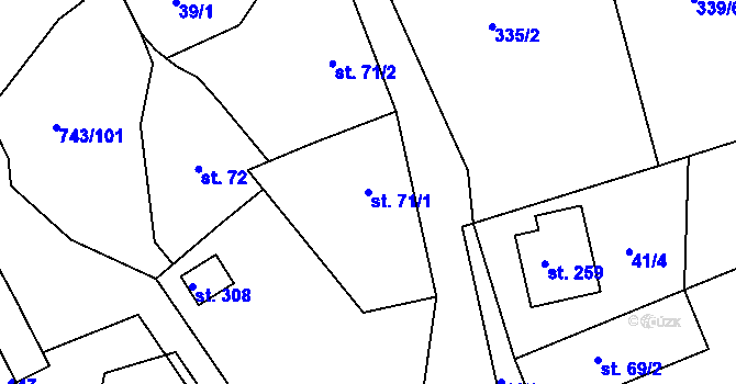 Parcela st. 71/1 v KÚ Škrdlovice, Katastrální mapa