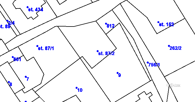 Parcela st. 87/2 v KÚ Škrdlovice, Katastrální mapa