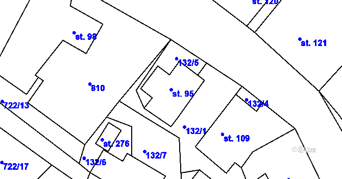 Parcela st. 95 v KÚ Škrdlovice, Katastrální mapa