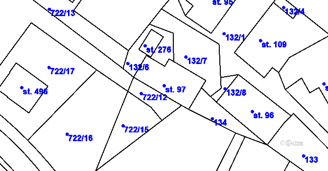 Parcela st. 97 v KÚ Škrdlovice, Katastrální mapa