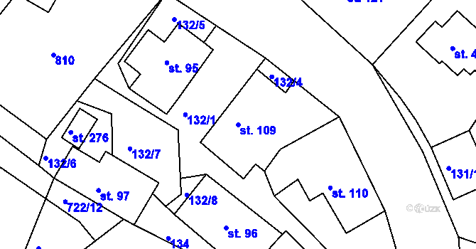 Parcela st. 109 v KÚ Škrdlovice, Katastrální mapa