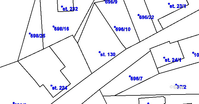 Parcela st. 130 v KÚ Škrdlovice, Katastrální mapa