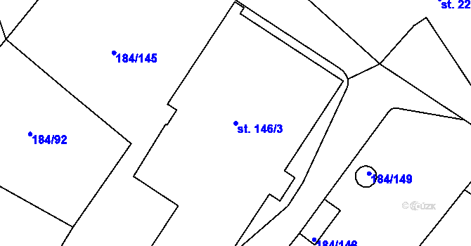 Parcela st. 146/3 v KÚ Škrdlovice, Katastrální mapa