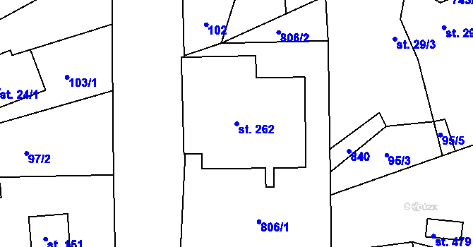 Parcela st. 262 v KÚ Škrdlovice, Katastrální mapa