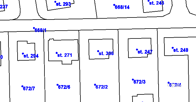 Parcela st. 305 v KÚ Škrdlovice, Katastrální mapa