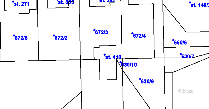 Parcela st. 410 v KÚ Škrdlovice, Katastrální mapa