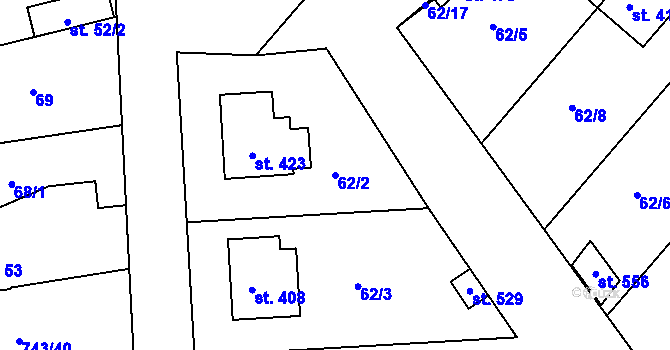 Parcela st. 62/2 v KÚ Škrdlovice, Katastrální mapa