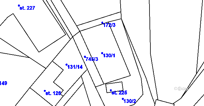 Parcela st. 130/1 v KÚ Škrdlovice, Katastrální mapa