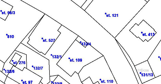 Parcela st. 132/4 v KÚ Škrdlovice, Katastrální mapa