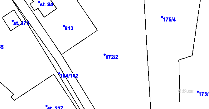 Parcela st. 172/2 v KÚ Škrdlovice, Katastrální mapa