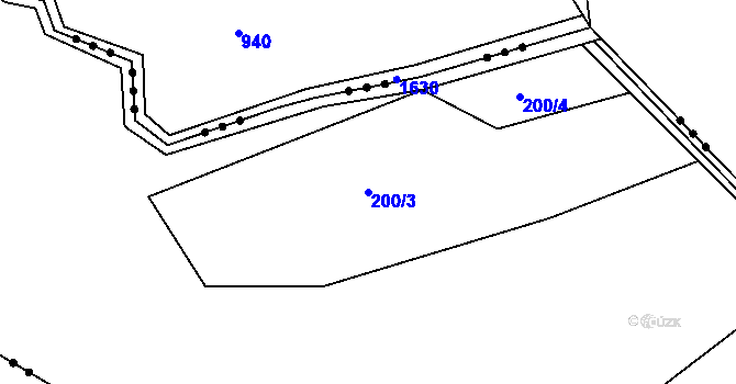 Parcela st. 200/3 v KÚ Škrdlovice, Katastrální mapa