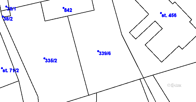 Parcela st. 339/6 v KÚ Škrdlovice, Katastrální mapa
