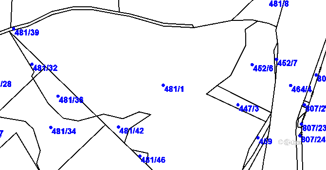 Parcela st. 481/1 v KÚ Škrdlovice, Katastrální mapa