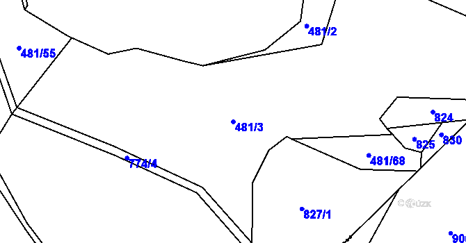 Parcela st. 481/3 v KÚ Škrdlovice, Katastrální mapa