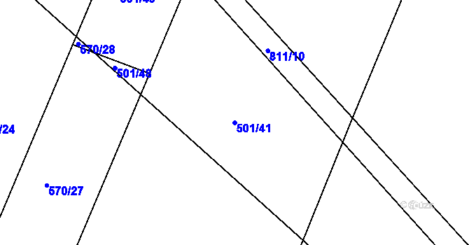 Parcela st. 501/41 v KÚ Škrdlovice, Katastrální mapa