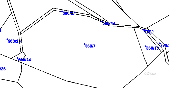 Parcela st. 560/7 v KÚ Škrdlovice, Katastrální mapa