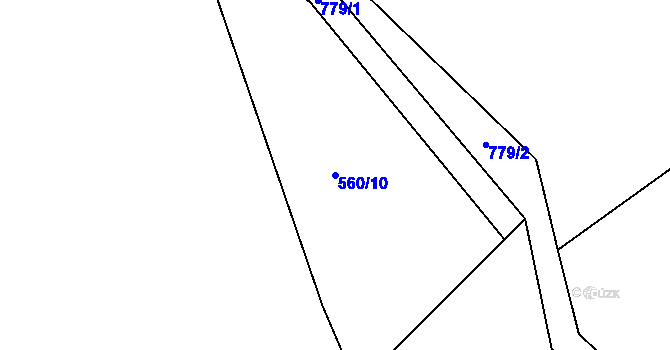 Parcela st. 560/10 v KÚ Škrdlovice, Katastrální mapa