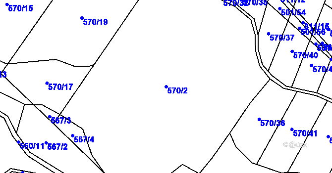 Parcela st. 570/2 v KÚ Škrdlovice, Katastrální mapa