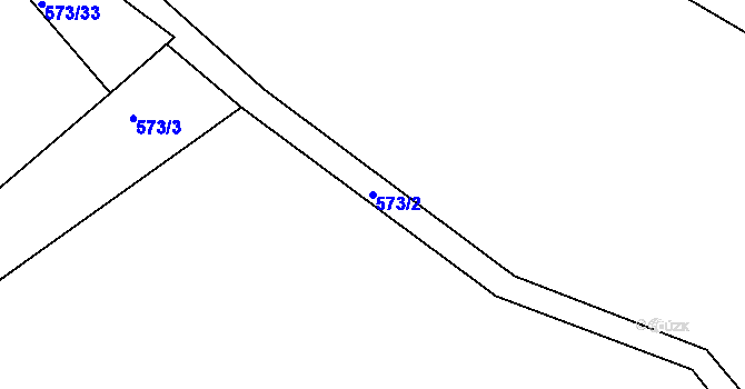 Parcela st. 573/2 v KÚ Škrdlovice, Katastrální mapa