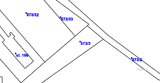 Parcela st. 573/3 v KÚ Škrdlovice, Katastrální mapa