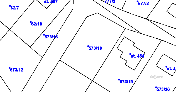 Parcela st. 573/18 v KÚ Škrdlovice, Katastrální mapa