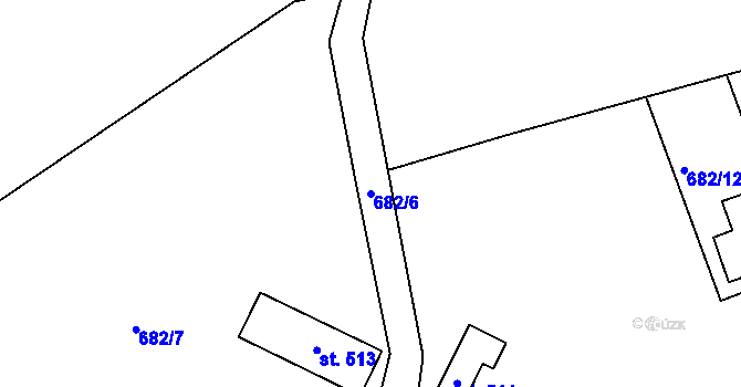 Parcela st. 682/6 v KÚ Škrdlovice, Katastrální mapa