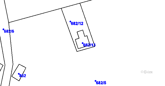 Parcela st. 682/13 v KÚ Škrdlovice, Katastrální mapa