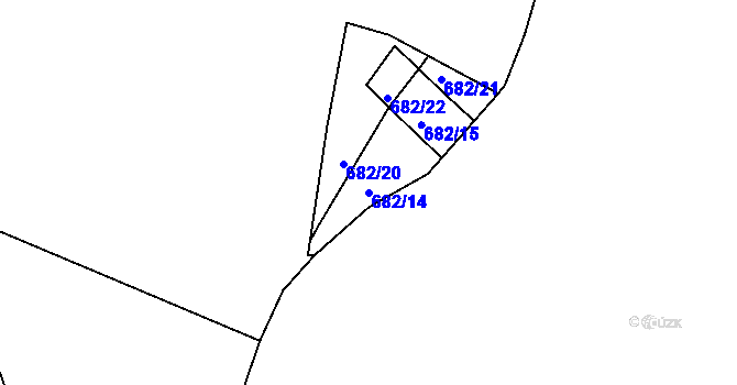 Parcela st. 682/14 v KÚ Škrdlovice, Katastrální mapa