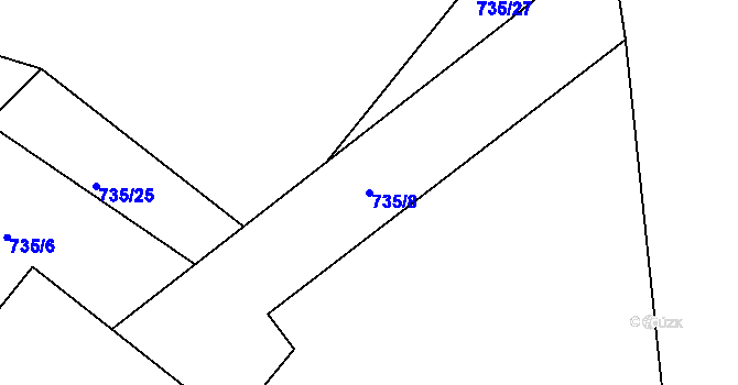 Parcela st. 735/8 v KÚ Škrdlovice, Katastrální mapa