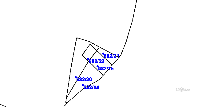 Parcela st. 682/21 v KÚ Škrdlovice, Katastrální mapa