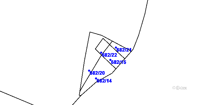 Parcela st. 682/22 v KÚ Škrdlovice, Katastrální mapa