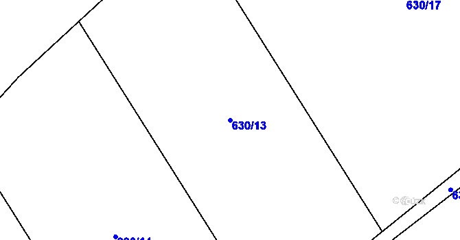 Parcela st. 630/13 v KÚ Škrdlovice, Katastrální mapa