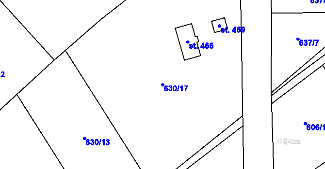 Parcela st. 630/17 v KÚ Škrdlovice, Katastrální mapa