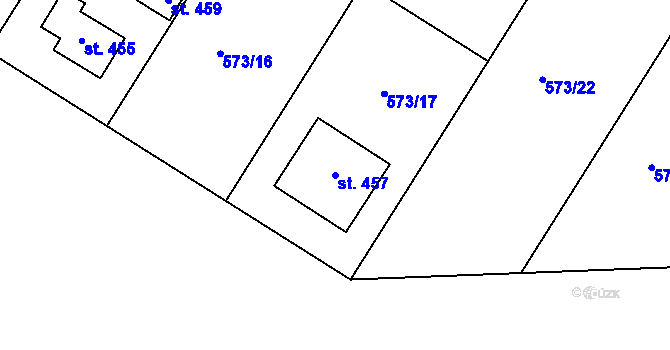 Parcela st. 457 v KÚ Škrdlovice, Katastrální mapa