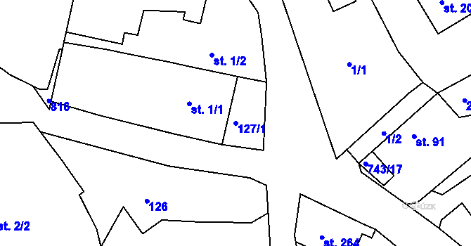 Parcela st. 127/1 v KÚ Škrdlovice, Katastrální mapa