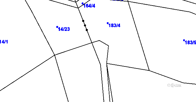 Parcela st. 183/2 v KÚ Škrdlovice, Katastrální mapa