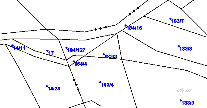 Parcela st. 183/3 v KÚ Škrdlovice, Katastrální mapa