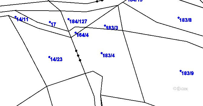 Parcela st. 183/4 v KÚ Škrdlovice, Katastrální mapa